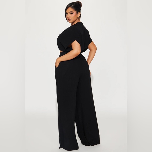 Andrea Linen Pant Set - Black - Picture 3 of 4